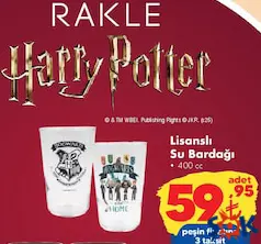 RAKLE HARRY POTTER LİSANSLI SU BARDAĞI 400 CC fiyat ve kampanya bilgisi